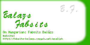 balazs fabsits business card